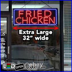 FRIED CHICKEN Large LED Fast Food Restaurant Window Sign