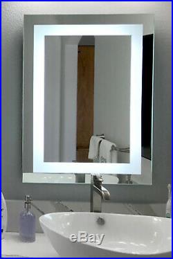 Front-Lighted LED Bathroom Vanity Mirror 28 x 36 Rectangular Wall-Mounted