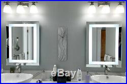 Front-Lighted LED Bathroom Vanity Mirror 28 x 36 Rectangular Wall-Mounted