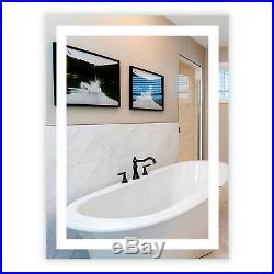 Front-Lighted LED Bathroom Vanity Mirror 36W x 48T Rectangular Wall-Mount