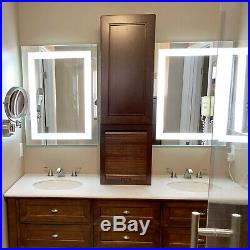 Front-Lighted LED Bathroom Vanity Mirror 36W x 48T Rectangular Wall-Mount