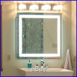 Front-Lighted LED Bathroom Vanity Mirror 40 x 40 Rectangular Wall-Mounted