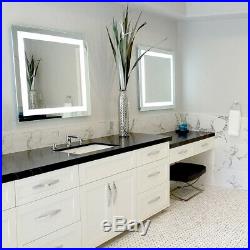 Front-Lighted LED Bathroom Vanity Mirror 40 x 40 Rectangular Wall-Mounted
