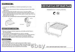 Full Cut-Off LED Wall Pack Light 80/100/120W Tunable withphotocell 5000K 135Lm/w