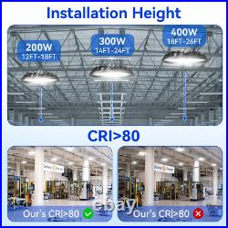 High Bay Led Light with US Plug, Commercial Lighting for Factory Warehouse 8Pack