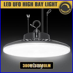 High Bay Light 300W UFO Commercial Warehouse Dimmable LED Shop Lighting 100-277V