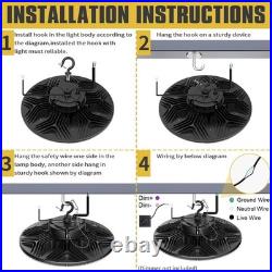High Bay Light 300W UFO Commercial Warehouse Dimmable LED Shop Lighting 100-277V
