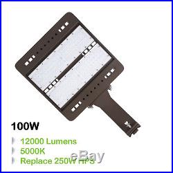 Hykolity 100W LED Shoebox Commerical Pole Light Parking Lot Light 12000lm 5000K