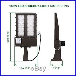 Hykolity 150W LED Shoebox Commerical Pole Parking Light Security Lighting