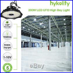 Hykolity 200W UFO LED High Bay Light Warehouse Workshop Factory Fixture UL DLC