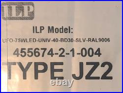 ILP 75W UFO Parking Garage Fixture, Silver UFO-75WLED-UNIV-40-BD30-SLV-RAL9006