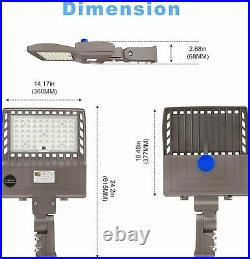 IP65 200W LED Parking Lot Shoebox Light Commercil Pole Area Fixture Dusk-to-Dawn