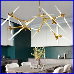 Industrial Gold Metal Glass Branch Chandelier Pendant Lamp Ceiling Fixtures HOT