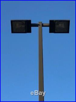 KIM LTG. Commercial Parking Lot Light Pole With Two Light Heads. Made In The USA