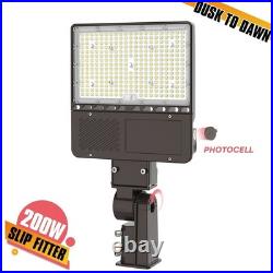 KUKUPPO 200W LED Shoebox Parking Lot Area Lights Slip Fitter Mount Dusk to Dawn