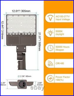 KUKUPPO 200W LED Shoebox Parking Lot Area Lights Slip Fitter Mount Dusk to Dawn