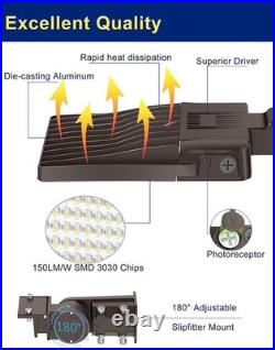 KUKUPPO 200W LED Shoebox Parking Lot Area Lights Slip Fitter Mount Dusk to Dawn