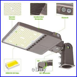 KUKUPPO 200W LED Shoebox Parking Lot Area Lights Slip Fitter Mount Dusk to Dawn