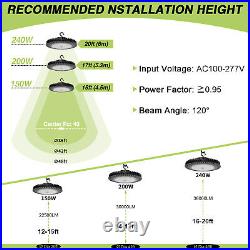 KUKUPPO UFO LED High Bay Light 240W Garage Warehouse Commercial Lighting Fixture