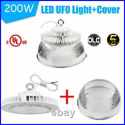 LED 200W UFO High Bay Shop Warehouse Supermarket Workshop Light +Reflector Cover