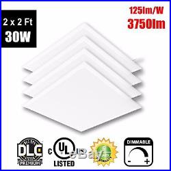 LED 2 x 2 Ft Recessed LED Panel Light Ceiling White Frame 30W Dimmable 4Pack