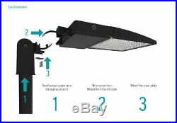 LED Area Light 300W Shoebox 42000 Lumens Photocell Shorting Cap Slipfitter 488V