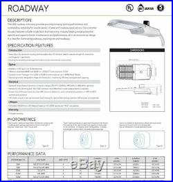 LED Area Roadway Parking Lot Light 100With150W Commercial Photocell 5000K 100-277V