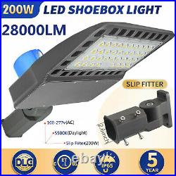LED Area Shoe Box Street parking lot Light Fixture 200Watt Adjustable 100-277Vac