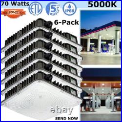 LED Canopy Light Outdoor 70W UL Listed 6-Pack Exterior LED Canopy Light Fixture