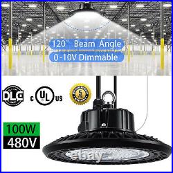 LED Dimmable High Bay Light 100W Warehouse Factory Shop Lamp 5000K AC480V 347V