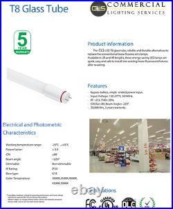 LED Direct Wire Tube Light 18W AC120-277V 3000K (25 Tubes) 4 Foot Tubes