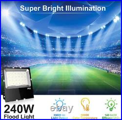 LED Flood Light 240W, 33600LM Stadium Lights IP65 Waterproof Commercial Lighting