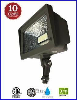 LED Flood Light, Dusk-to-Dawn Photocell, 180° Adjustable Knuckle, 50W 250W