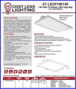 LED Full Body High Bay Light 140W 5K DLC 5 Year Warranty For Tall Shop Ceilings