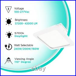 LED Gas Station Canopy Light Glass Cover Watt Selectable (240With200With160W) -5700K