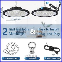 LED High Bay Light 10 Pack, 100W 15000LM UFO Lights with US Plug 6.56ft 7000K