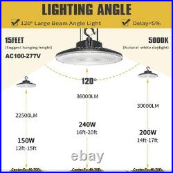 LED High Bay Light 240W 36000LM Warehouse Workshop Gym Garage Barn Light Fixture
