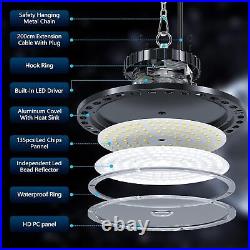 LED High UFO Bay Light 4 Pack, 100W 15000LM 7000K, 110V Plug 6.56ft Cords