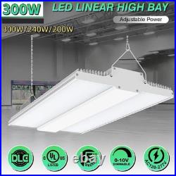 LED Linear High Bay Light 300W 45000LM, Commercial Warehouse Shop Lights Fixtures