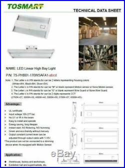 LED Linear High Bay Motion Sensor Warehouse Light 170 Watts, 5000 Kelvin