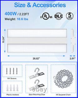 LED Linear High Bay Shop Light, 400W 56000LM Dimmable Warehouse Garage Fixtures