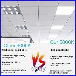 LED Panel Light 4Pack 75W 2x4 FT, Recessed Edge-Lit Drop Ceiling Troffer Flat LED