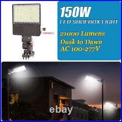 LED Parking Lot Light 150W Commercial Outdoor Street Shoebox Wall Lights Fixture
