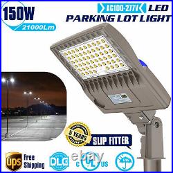 LED Parking Lot Light 150W Module Street Pole Fixture Shoebox Area Light 21000LM