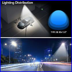 LED Parking Lot Light 150W, Shoebox Area Light with Dusk to Dawn Photocell, 5000K