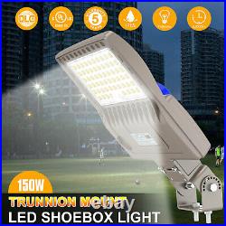LED Parking Lot Light 150W with Photocell Outdoor Security Shoebox Area Lights