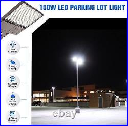 LED Parking Lot Light 150Watt Commercial Shoebox Street Pole Lamp with Photocell