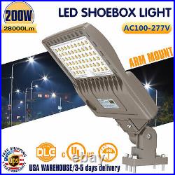 LED Parking Lot Light 200W Outdoor Street Shoebox Area Pole Light 5000K 28000LM