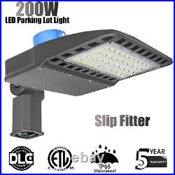 LED Parking Lot Light 200W Photocell Dusk-to-Dawn Shoebox Street Light 28000lm