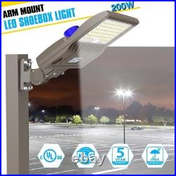 LED Parking Lot Light 200W Shoebox Area Street Light with Photocell IP65